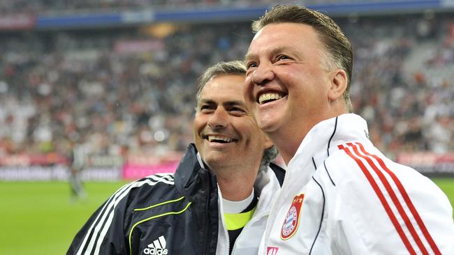 Louis van Gaal and Jose Mourinho in 2010.