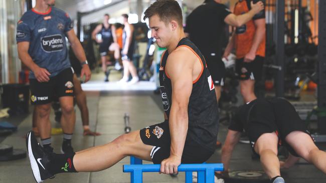 Jake Simpkin impressed Michael Maguire in the trial. Picture: Wests Tigers