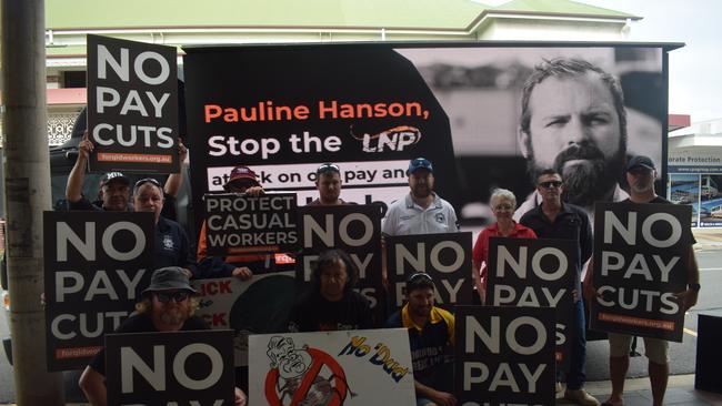 Worker's unions gathered outside of Ken O'Dowd office on Tuesday morning to protest the Industrial Relations Omnibus Bill.