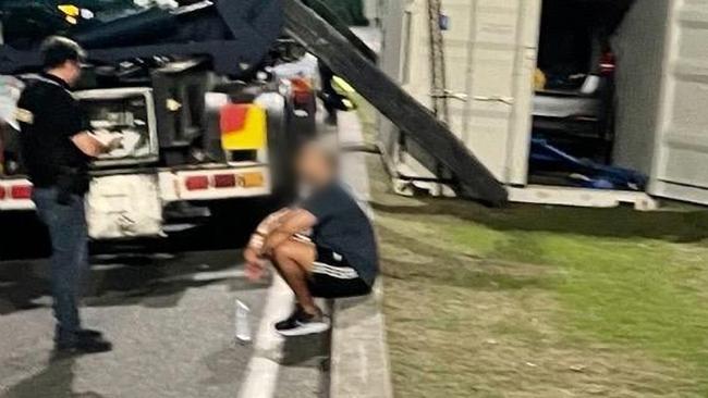 After a massive manhunt, Baluch was arrested 16 days later in a shipping container on the back of a truck, at the NSW and Queensland border. Picture: NSW Police