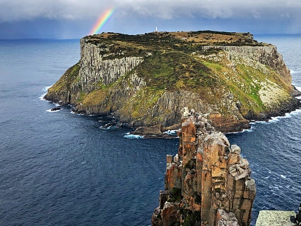 Tasman Island viewed from The Blade, Cape Pillar, Tasmania, Australia