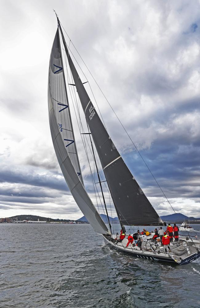 Alive claims line honours in the 2020 Launceston to Hobart yacht race. Picture: Zak Simmonds