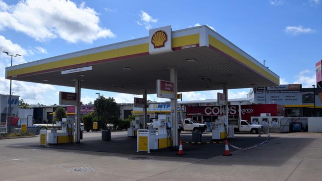 Coolalinga Shell service station was one of the businesses targeted in a Top End crime spree on Sunday, April 2, 2023. Site manager Sherrie Dattinger said a group of children used a trolley and a brick to break the glass windows and door. Picture: Sierra Haigh