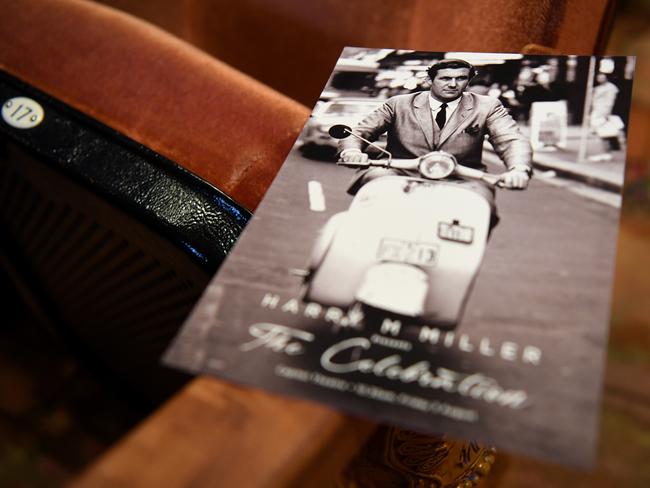 An order of service on a chair at the memorial of Harry M Miller at the Capital Theatre. Picture: AAP