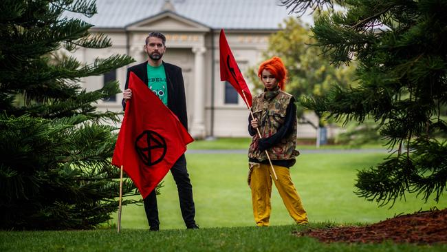 Ben Brooker and Mai Nguyen of Extinction Rebellion. Picture Matt Turner.