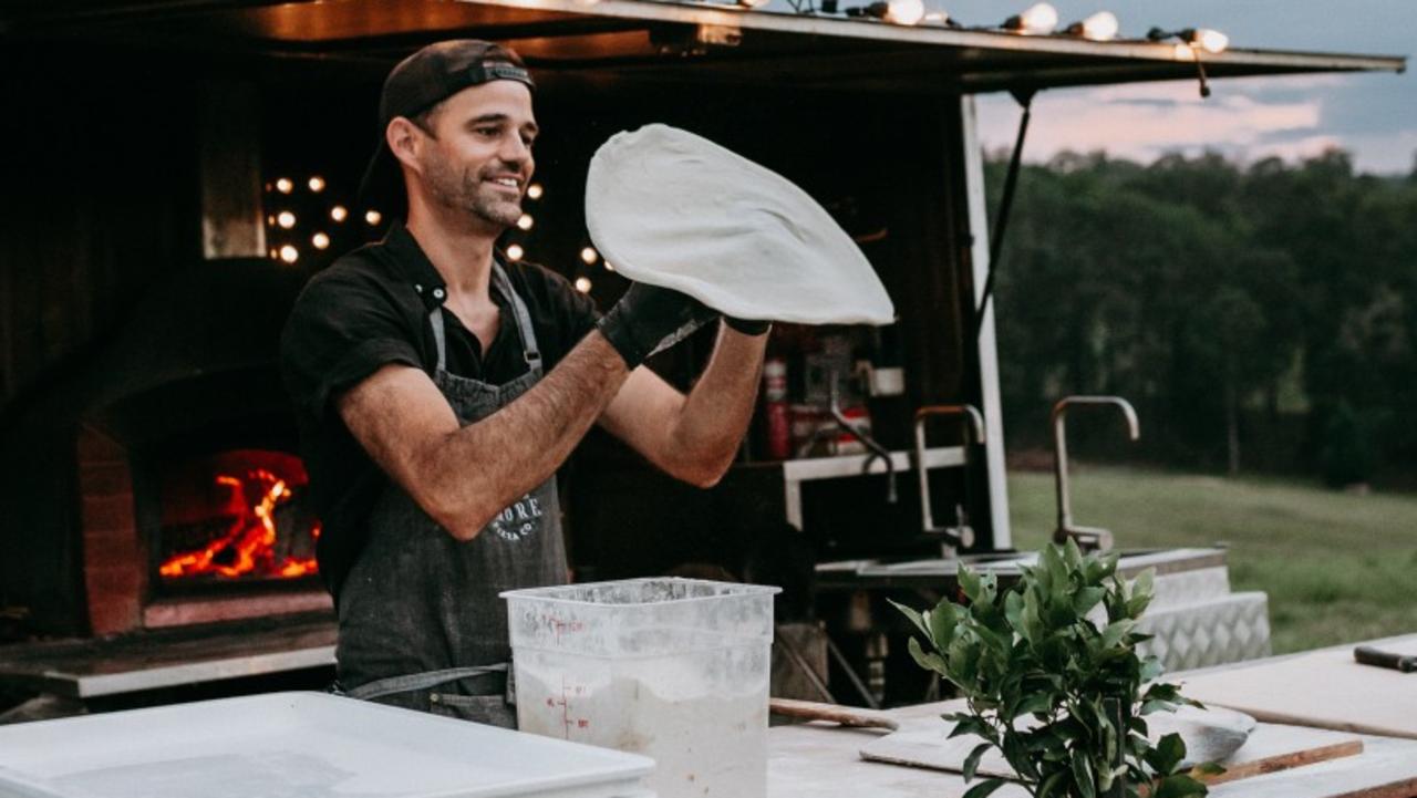 Amore Pizza Co owner Dan Muscat spinning some dough. Picture: Love from Luna.