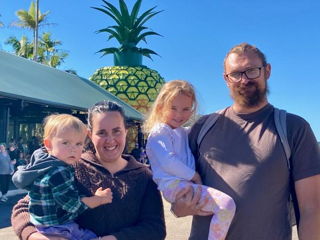 Big Pineapple grand opening - Family fun day out for (from left) Dominic, 2, Jordyn, Skyler, 3, and Nathan Radic from Caloundra.  Photo:  Michele Sternberg/Visit Sunshine Coast