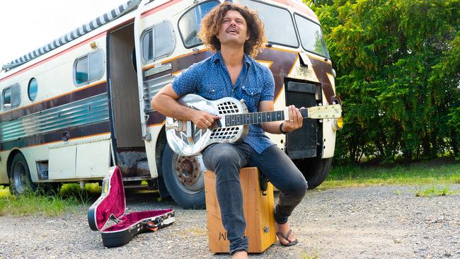 Singer Ash Grunwald in Byron Bay. Picture: Jeff Dawson