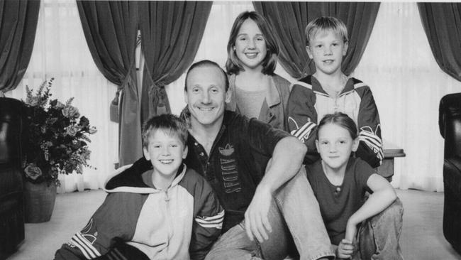 Gary Ablett and his children Gary Ablett Jr, 11, Natasha, 13, Nathan, 10, and Alisha, 8.