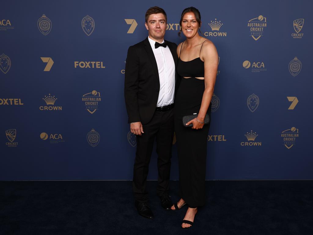 Tahlia McGrath and Cameron Nesbitt. Photo by Graham Denholm/Getty Images for Cricket Australia