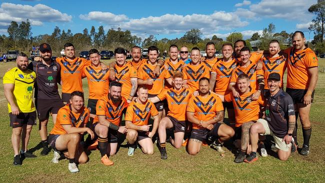 The Oaks Tigers reserve grade side finish as minor premiers after their 66-4 win over Campbelltown City, at Fullwood Reserve. Picture: Steve Montgomery