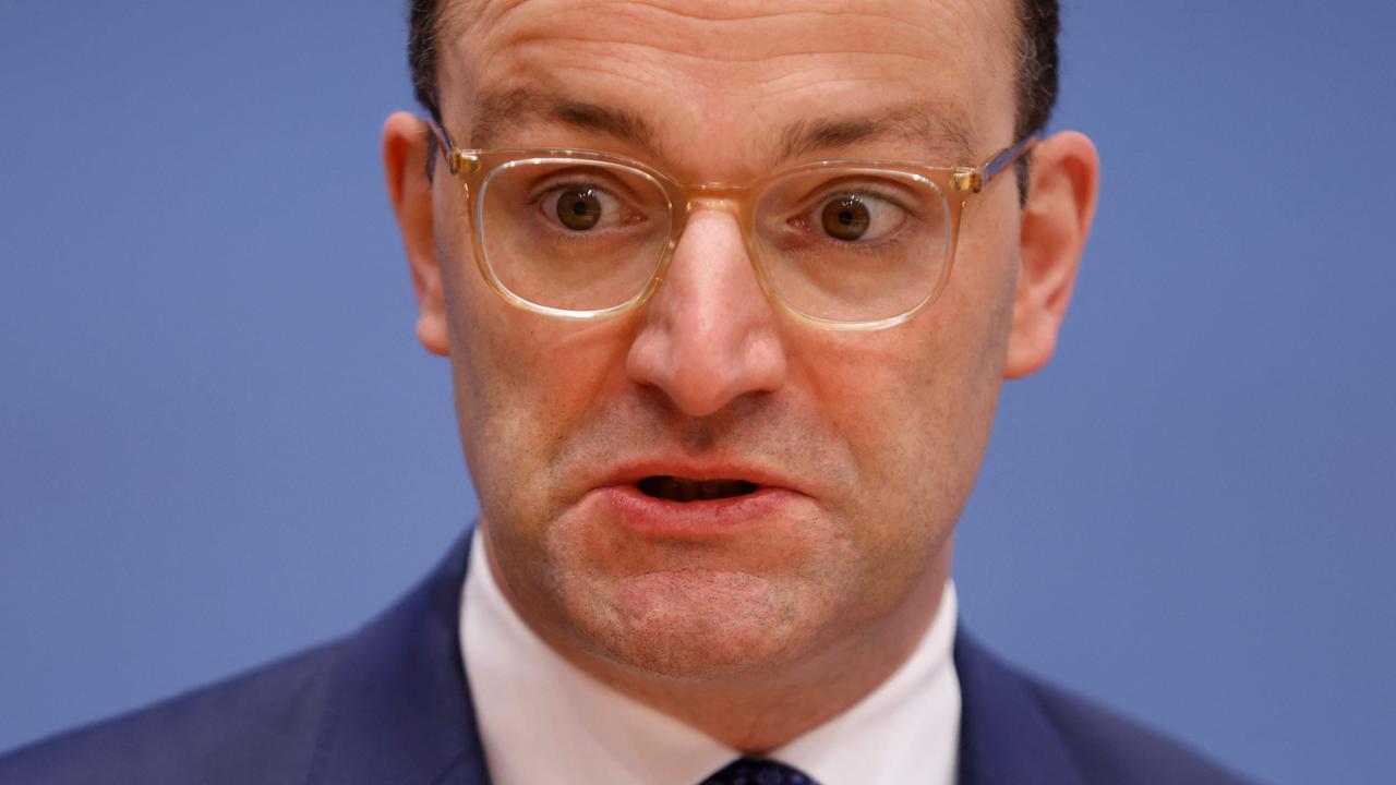 German Health Minister Jens Spahn attends a press conference in Berlin, on the situation of the ongoing coronavirus pandemic.