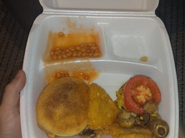 A returned traveller quarantined at the hotel Four Points by Sheraton, Brisbane has expressed disappointment with the quality of food options being provided. Picture: Supplied