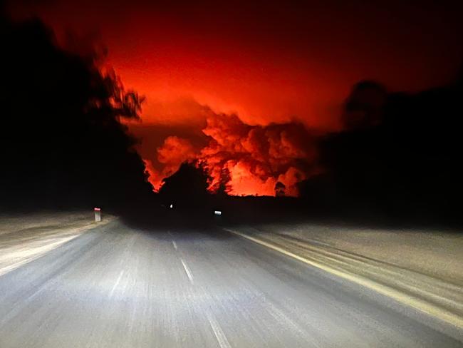 "Conditions have eased slightly in some areas but are expected to ramp up again on Tuesday and Wednesday," reads a post on QFES' social media pages. Picture: QFES