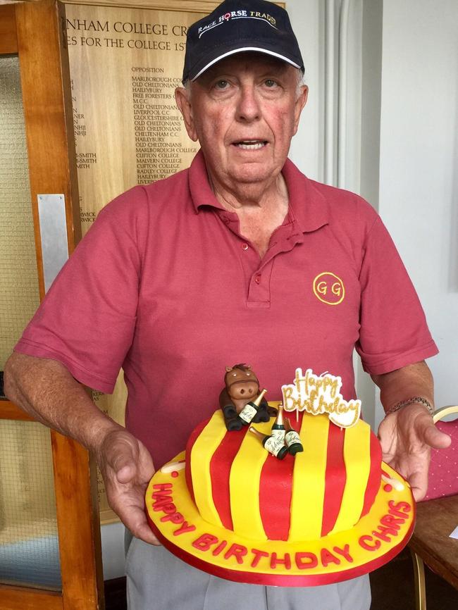 Gloucestershire sports identity Chris Coley is a renowned horse owner. And here he is celebrating his birthday in 2019. Picture: Supplied