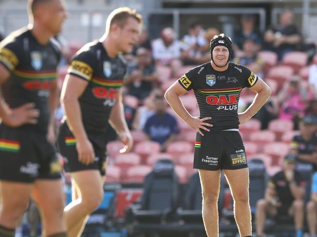 SYDNEY, AUSTRALIA - MARCH 13: Matt Burton of the Panthers watches on during the round one NSW Cup match between the Penrith Panthers and the South Sydney Rabbitohs at Panthers Stadium, on March 13, 2021, in Sydney, Australia. (Photo by Mark Kolbe/Getty Images)