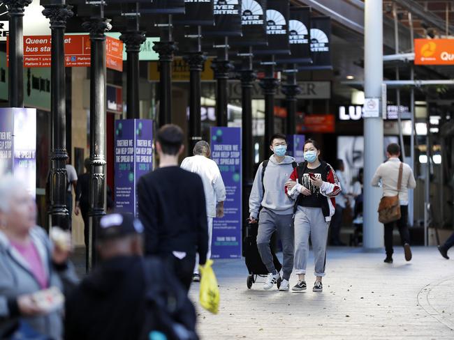 BRISBANE, AUSTRALIA - NewsWire Photos July 20, 2020:  Pedestrians pictured on the streets of the Brisbane CBD during Covid-19 and the easing of restrictions.  Picture: NCA NewsWire / Josh Woning