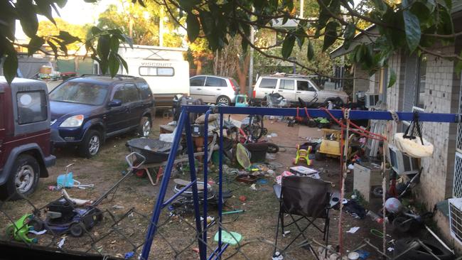 A neighbour says rats inhabit a group of dead cars in the Karama yard. Picture: Supplied