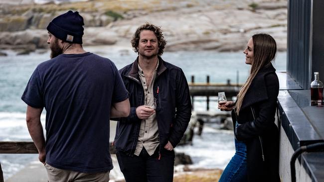 Waubs Harbour Whisky co-founders Tim, Rob and Bec Polmear. Picture: Supplied/ Andrew Wilson Photography