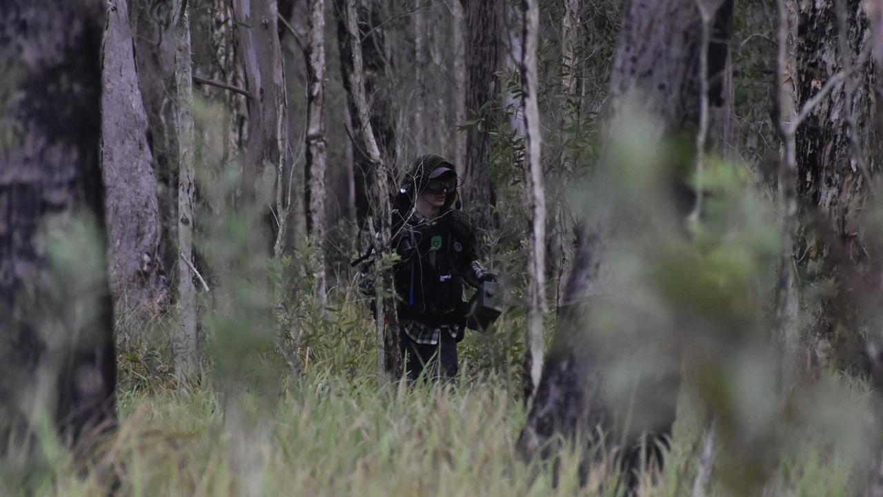 OPERATION TEMPEST: A lone SID player in the Susan River bush during Operation Tempest on the Fraser Coast. Photo: Stuart Fast