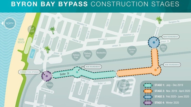 Map of the Byron Bay bypass.