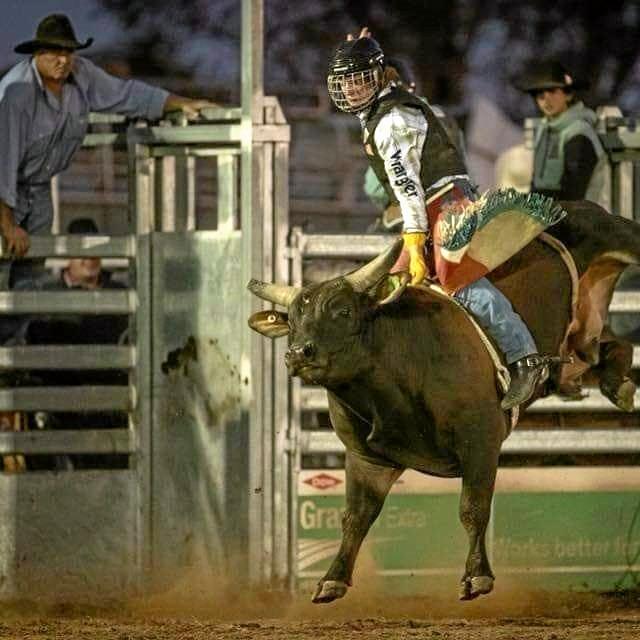 Charlie bull riding.