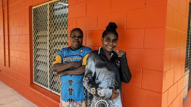 Sonya and Mikayla in front of improved home in Warruwi.