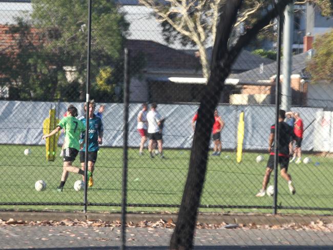 Outdoor training at Frank Mitchell Park in Woodville West, which has raised the ire of local residents. Pic: Paula Thompson