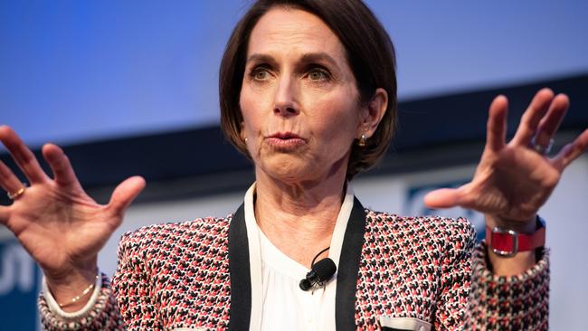 Virgin Australia CEO Jayne Hrdlicka at the QUT Business Leaders Forum in Brisbane on Monday. Picture: Supplied.