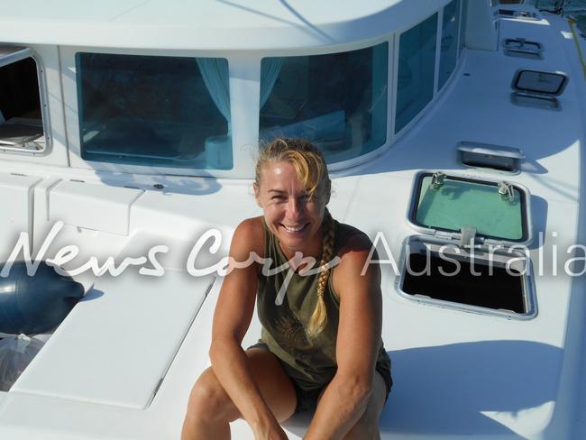 Yvette Nikolic on the boat in happier times. Picture: Jeff Hassell.