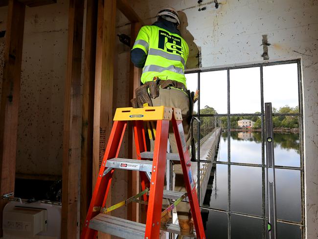 A worker at the pumphouse on Lake St Clair, with the view looking back toward the Lake House.