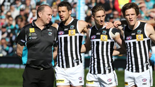 Ken Hinkley has taken Port to fifth and third in his two seasons in charge. Picture: Sarah Reed