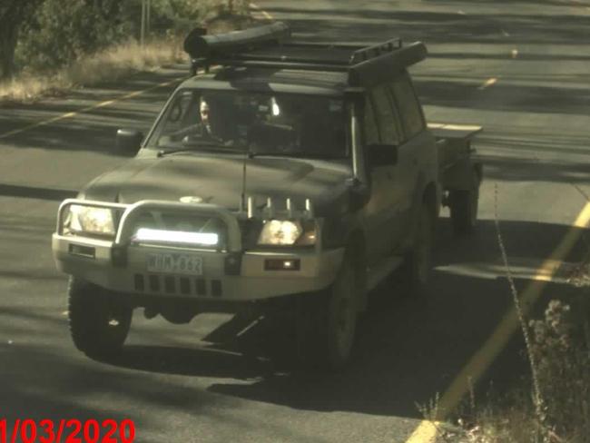 A roadside camera snapped the Nissan near Hotham Heights a day after Mr Hill and Mrs Clay disappeared.