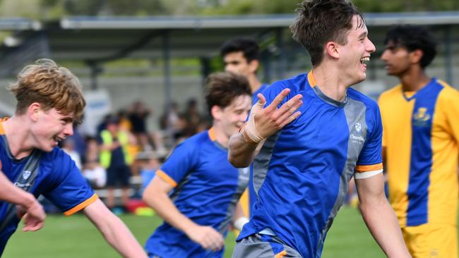 Xavier Veivers-Brown. GPS First XI football action between Churchie and Toowoomba Grammar on Saturday, May 11, 2024.