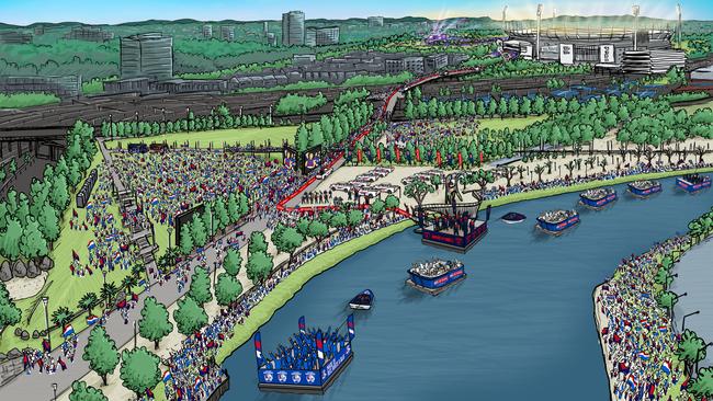 An artist’s impression of the boat cavalcade. Picture: Supplied