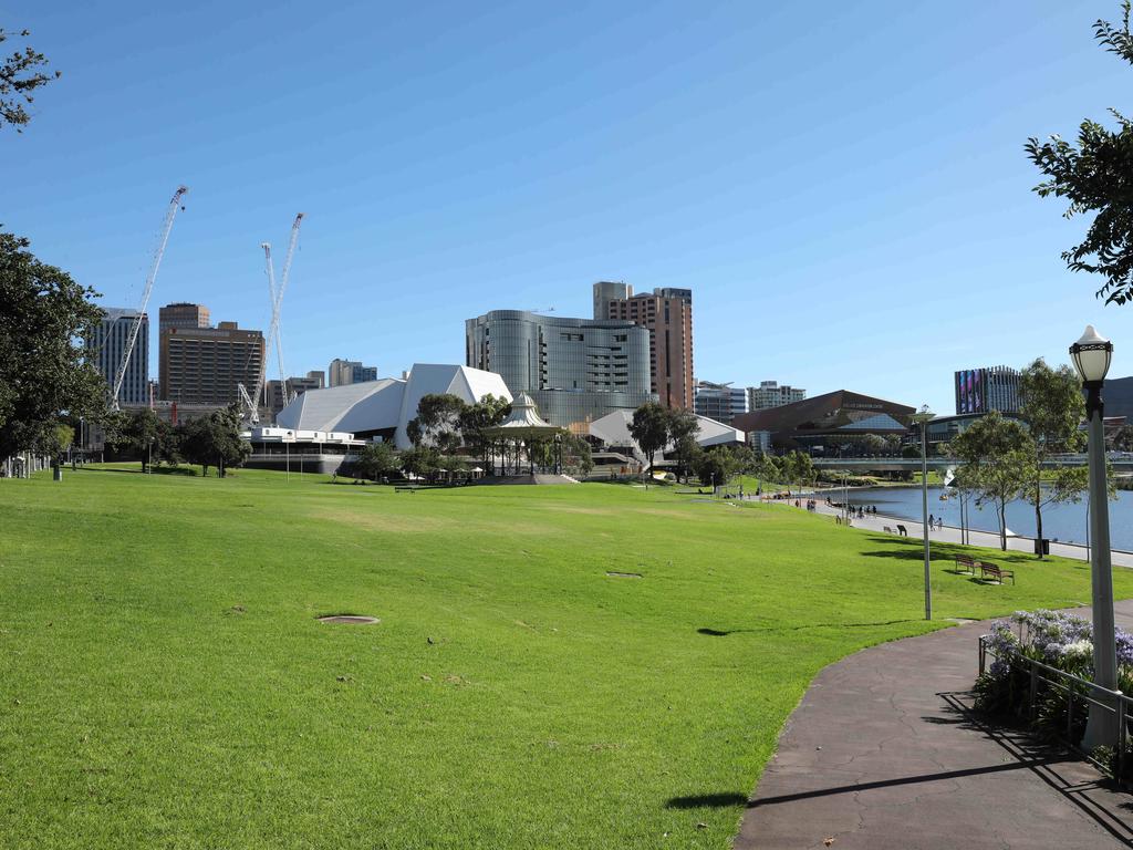 Over the river, Elder Park is all but deserted. Picture Dean Martin