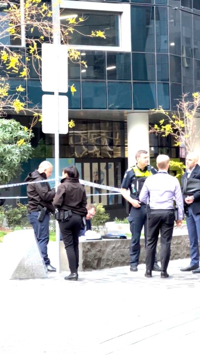 Police at scene of Melbourne CBD assault