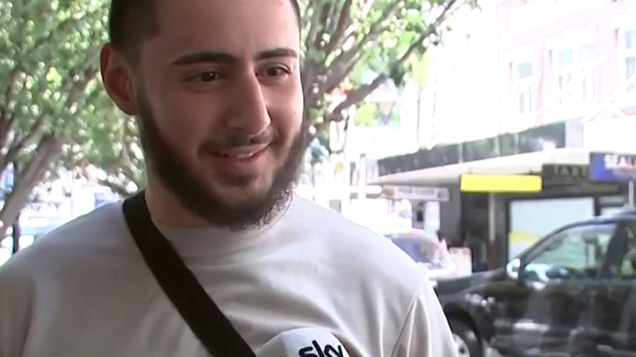 ”I stand with them”, said this man. Picture: Sky News.