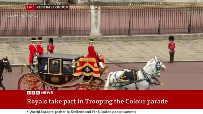 King Charles and Princess Catherine appear at Trooping the Colour Parade (BBC News)