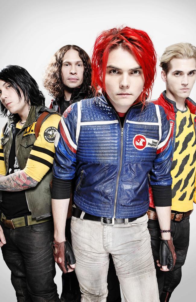 My Chemical Romance members Frank Iero, Ray Toro, Gerard Way and Mikey Way. Picture: Supplied.