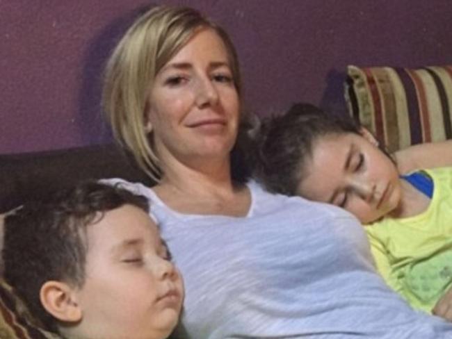 Deal ... Sally Faulkner with her two children, Noah, four, and Lahela, five. Picture: Supplied