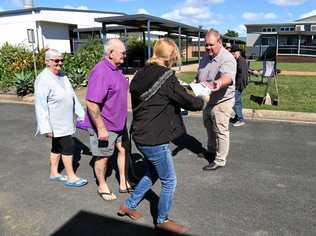 Labor candidate for Hinkler Richard Pascoe hands out how to vote cards at Kepnock High School. For Labor, it was a disappointing election with a swing against the party in Hinkler. Picture: Mike Knott BUN180519PAS6