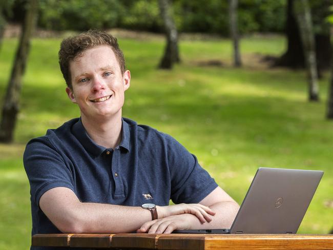 Logan Howell achieved a perfect score at UTAS with 24 HDs in his science degree and applied mathematics. Picture Chris Kidd