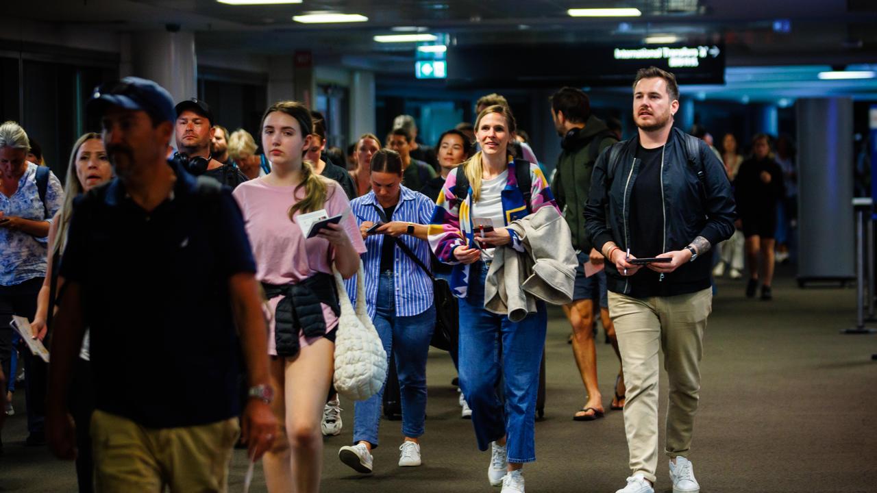 About 300 Aussies were stranded in New Caledonia since looting, arson and deadly gunfire enveloped the French Pacific territory eight days ago. Picture: AFP via NewsWire