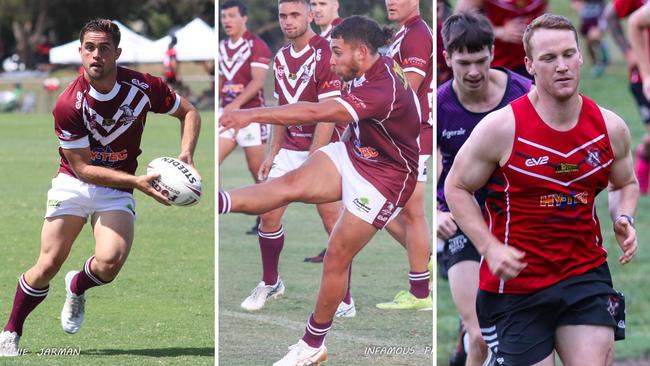 Kawana players Jaiden Zanchetta, Jackson Whitby and captain Luke Macbeath. Picture: R.J.Jarman Photography.