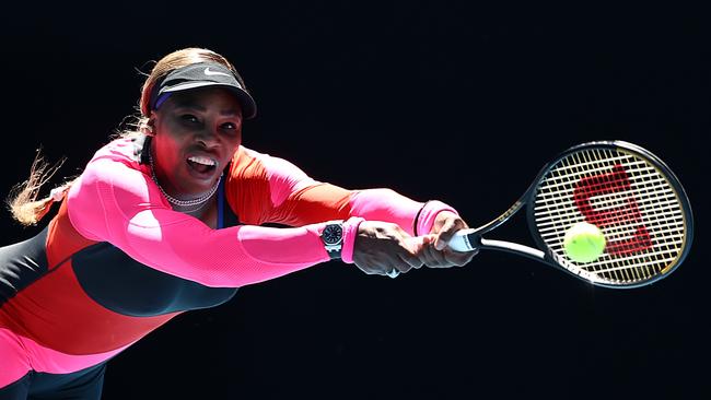 Serena was her own worst enemy with unforced errors, but it wasn’t enough to stop her from advancing. Picture: Getty Images