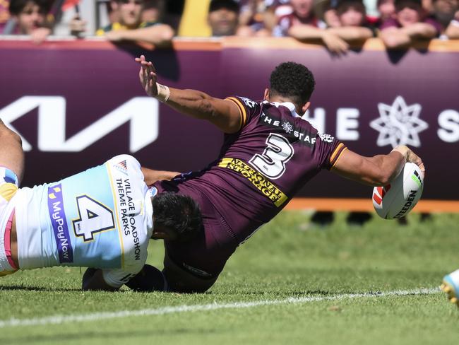 Gehamat Shibasaki scored the opening try in the club’s trial against the Titans. Picture: NRL Photos