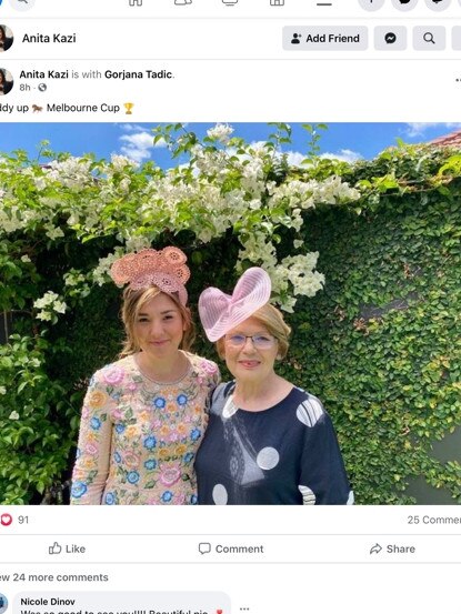 Fairfield City councillor Anita Kazi (left) in one of her recent social media posts.