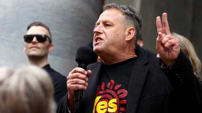 Australian Education Union SA branch president Andrew Gohl speaks at the September 1 teachers strike. Picture: NCA NewsWire/ Kelly Barnes