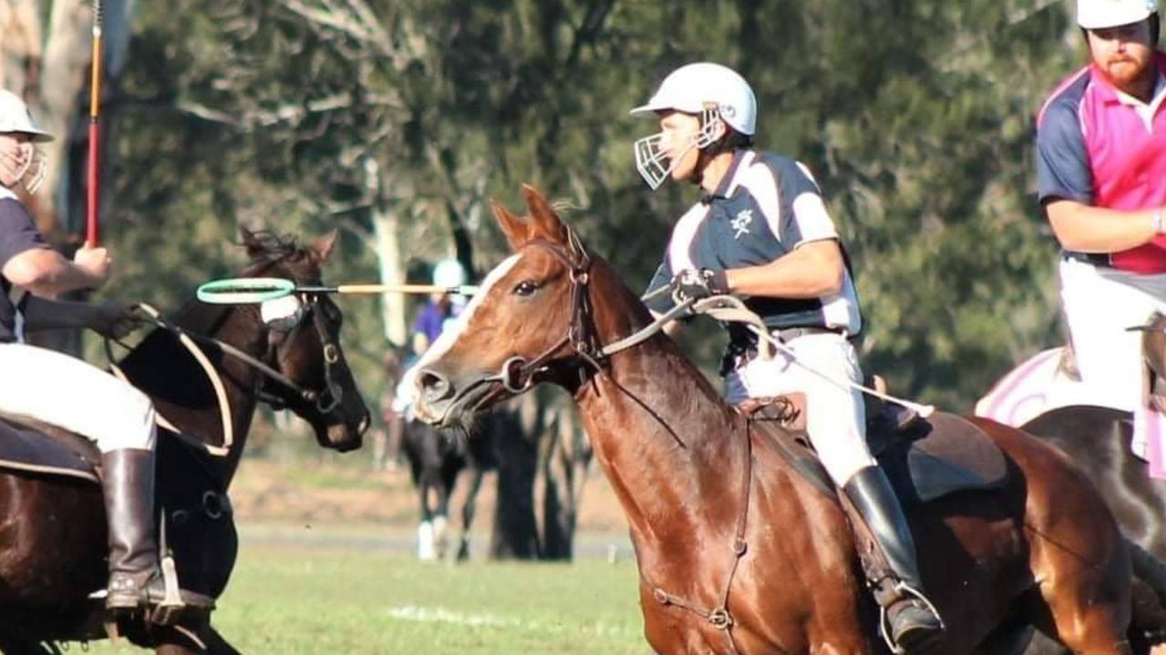 Talented polocrosse rider Jake Donnelly competing.